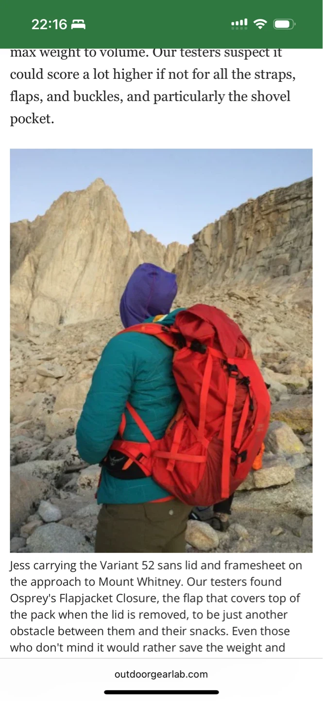 Osprey Variant 52 Backpack - Red - photo 4