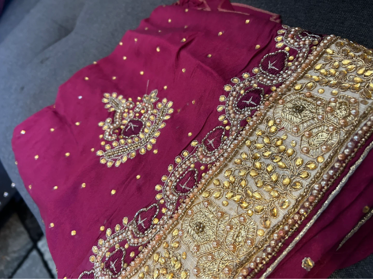 Heavy unstitched suit wine color