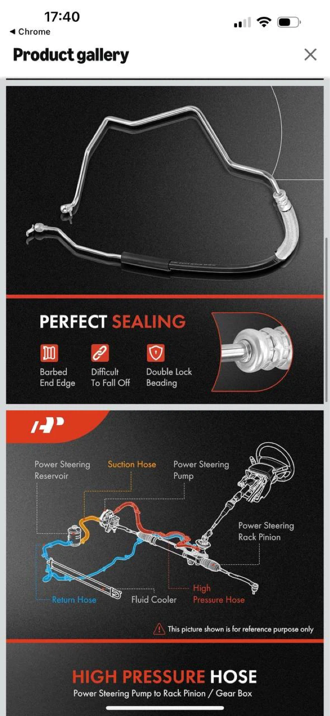 Power Steering Pressure Hose – Mitsubishi Lancer 2008–2015 - photo 3