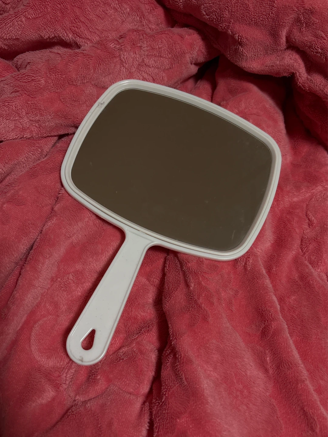 White Handheld Mirror