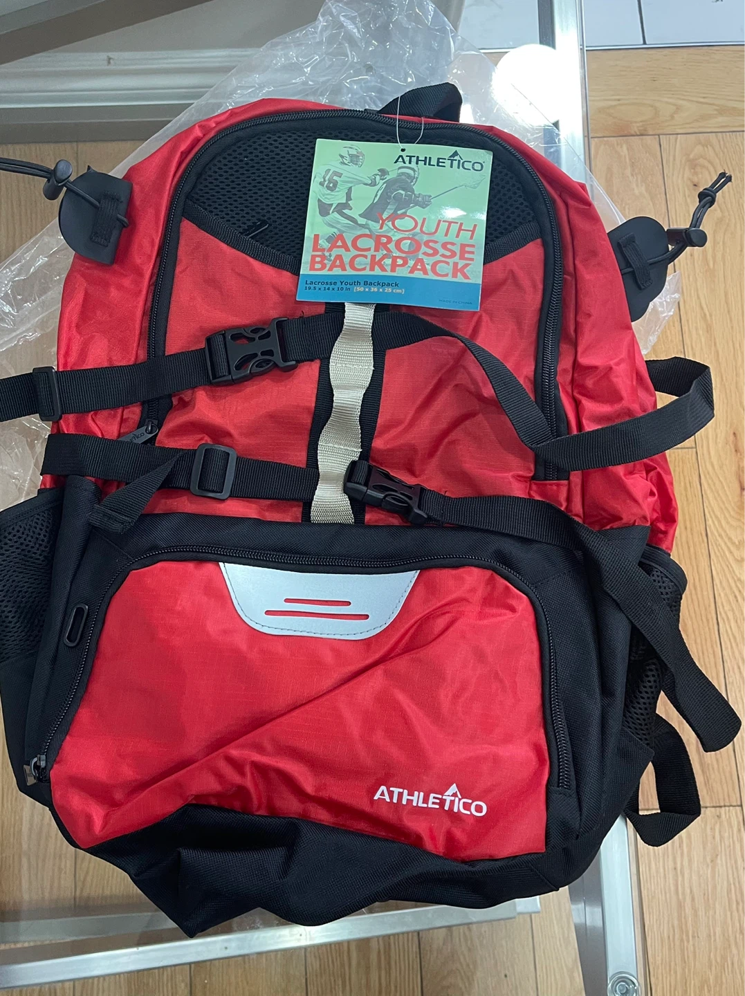 Athletico Youth Lacrosse Backpack - Red - photo 4