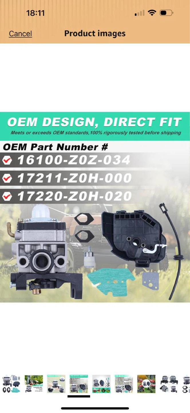 Carburetor Kit w/ Air Filter Cover – Honda GX25 GX25NT HHT25S - photo 4