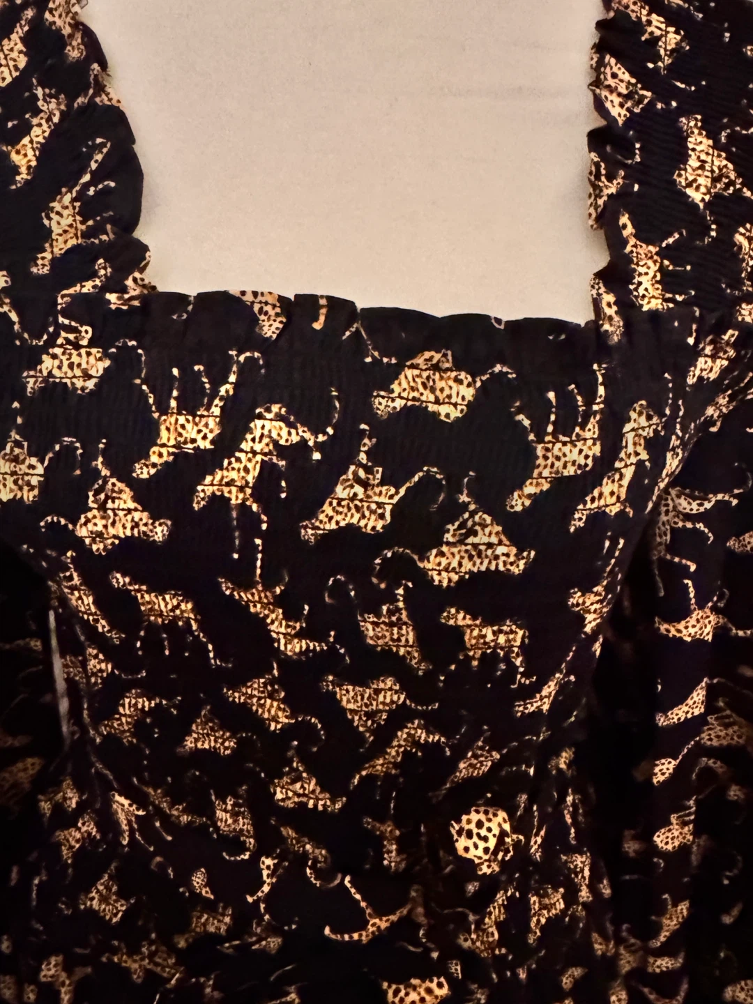 Leota Fleur  Black & Gold Cheetah  Dress L - photo 3