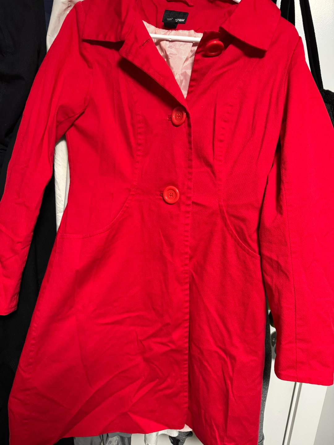Red H&M Trench Coat