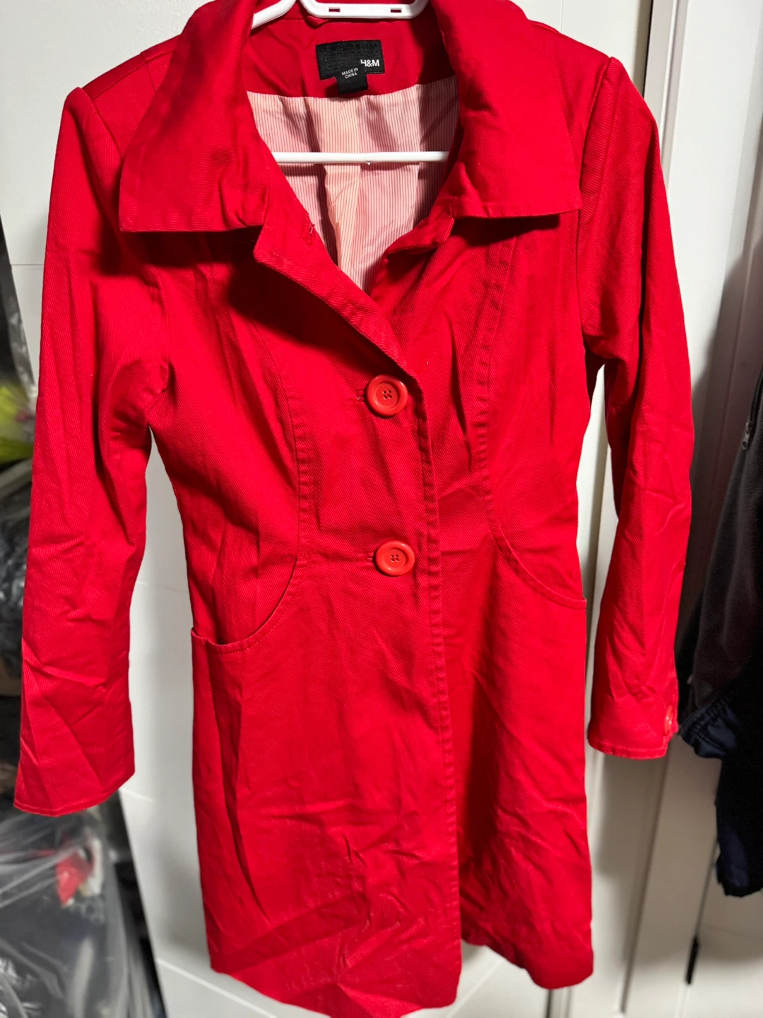 Red H&M Trench Coat - photo 4