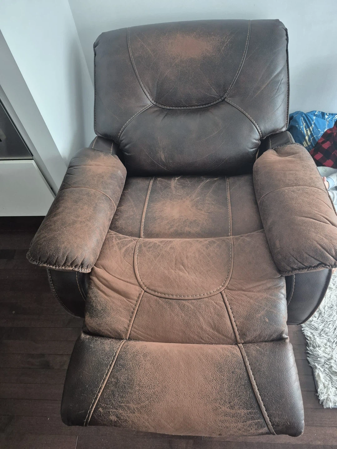 Brown Faux Leather Recliner Chair