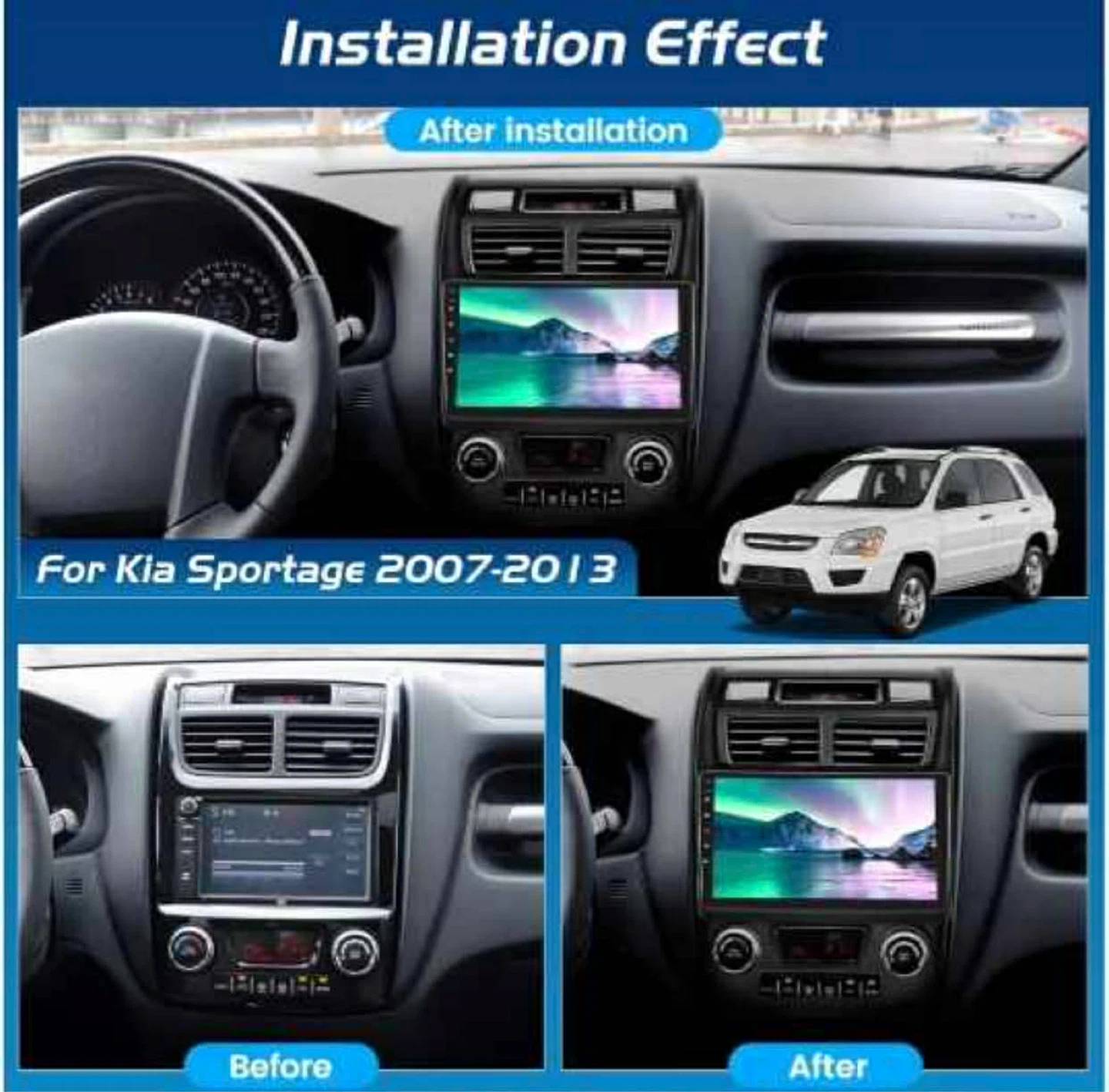 Kia Sportage 2007-2013, 9 Inch HD Touchscreen Android Car. - photo 2