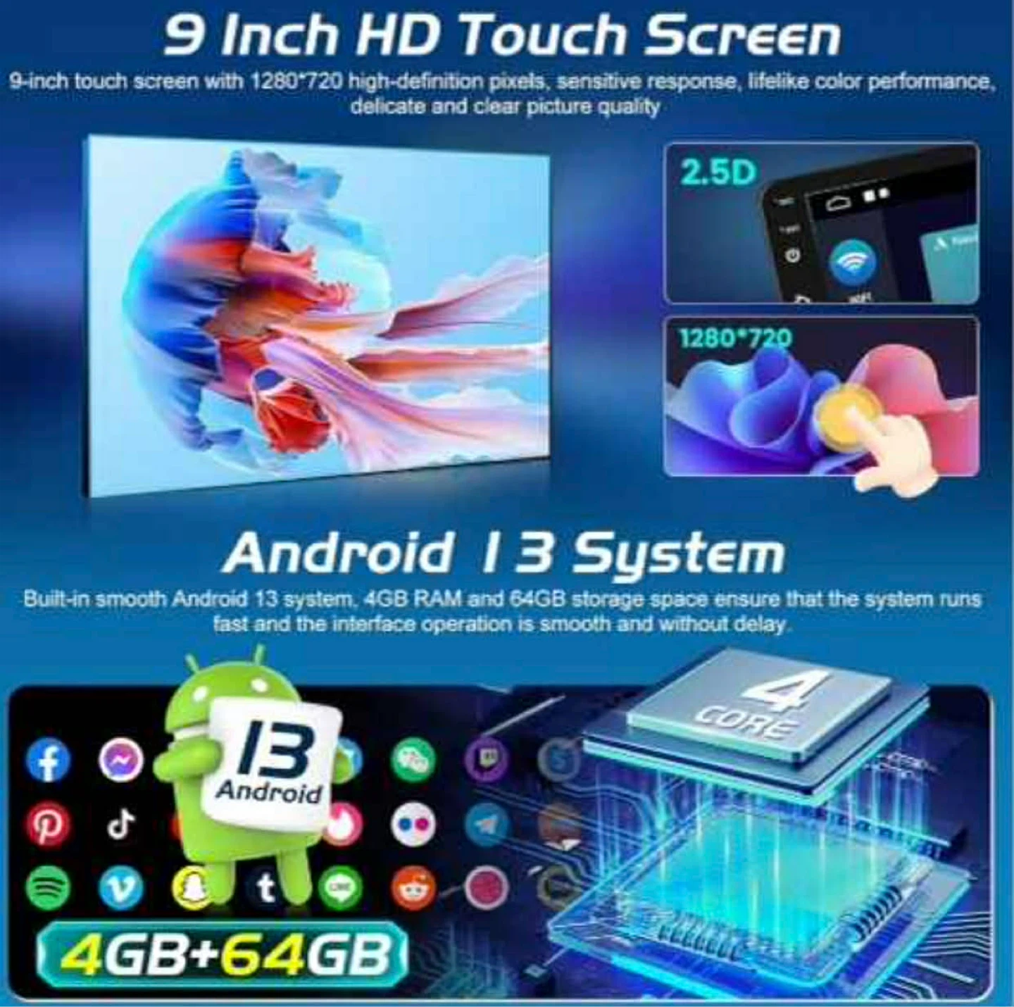 Kia Sportage 2007-2013, 9 Inch HD Touchscreen Android Car. - photo 3