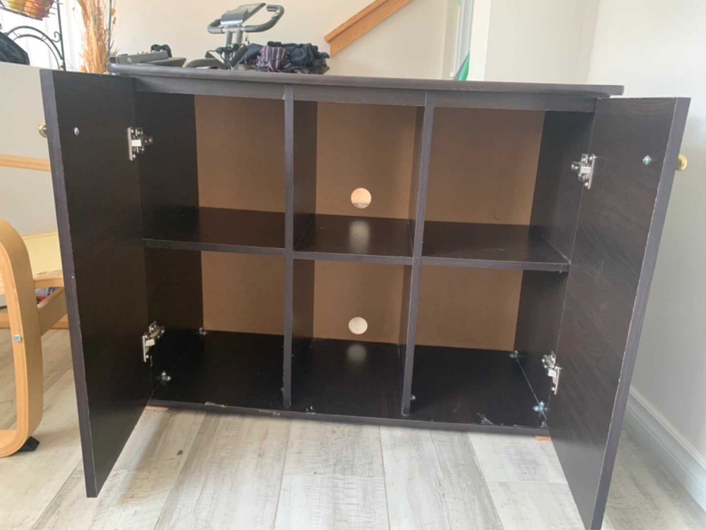 Dark Brown Media Console with Doors