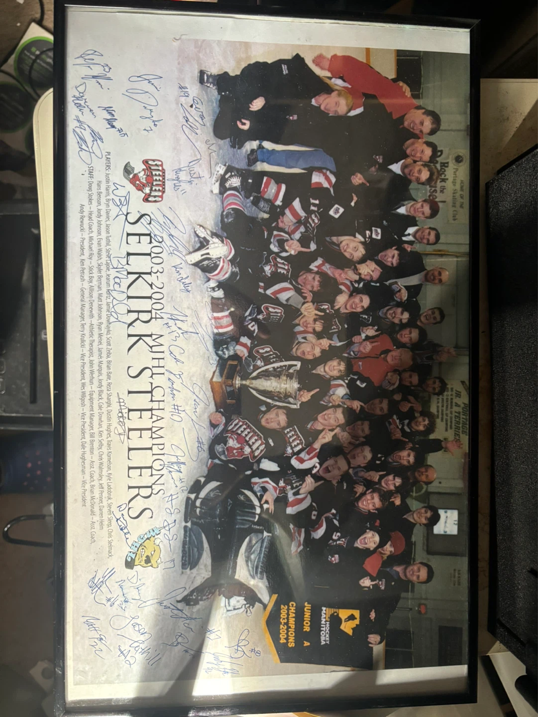 Selkirk Steelers Junior A Hockey Champions 2003-2004 Framed