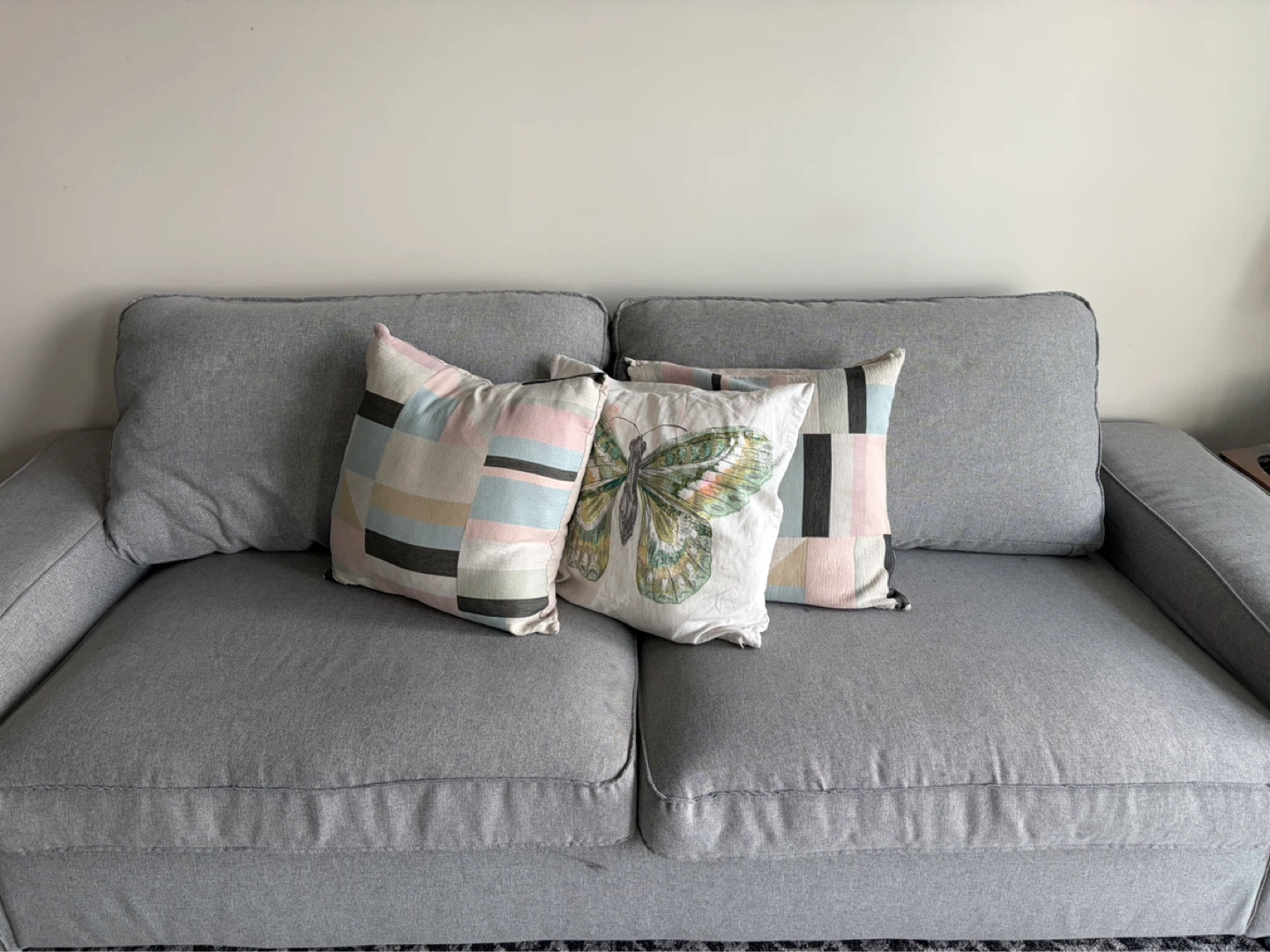 Grey loveseat sofa