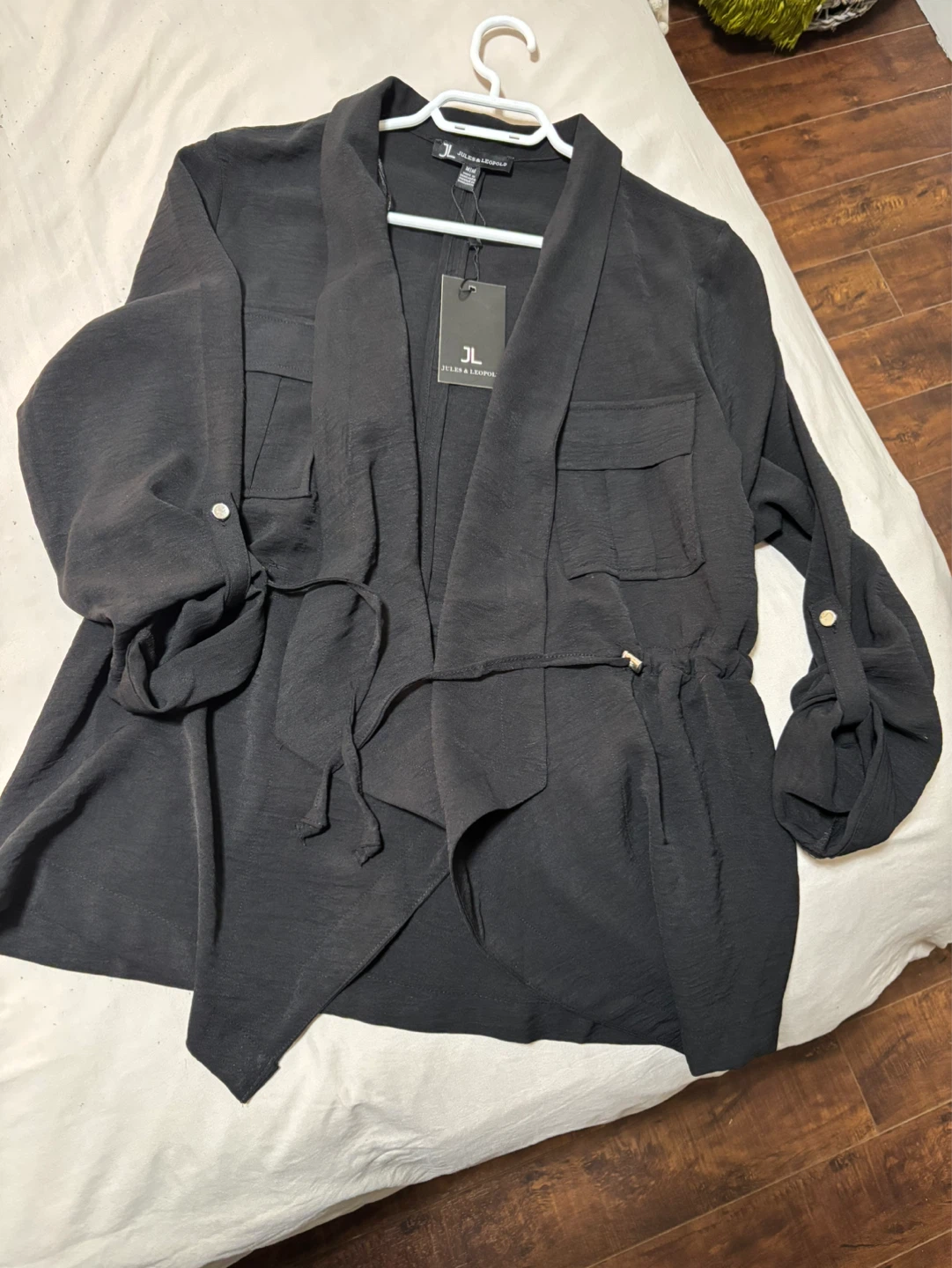 Jules & Leopold Black Drape Front Jacket M/M