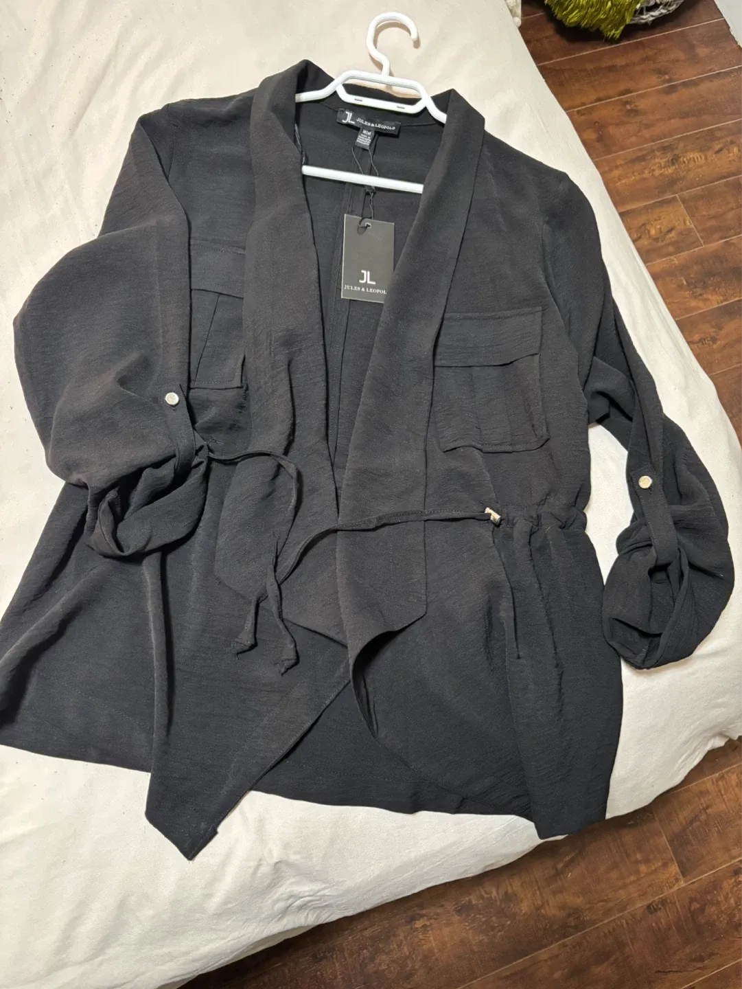 Jules & Leopold Black Drape Front Jacket M/M
