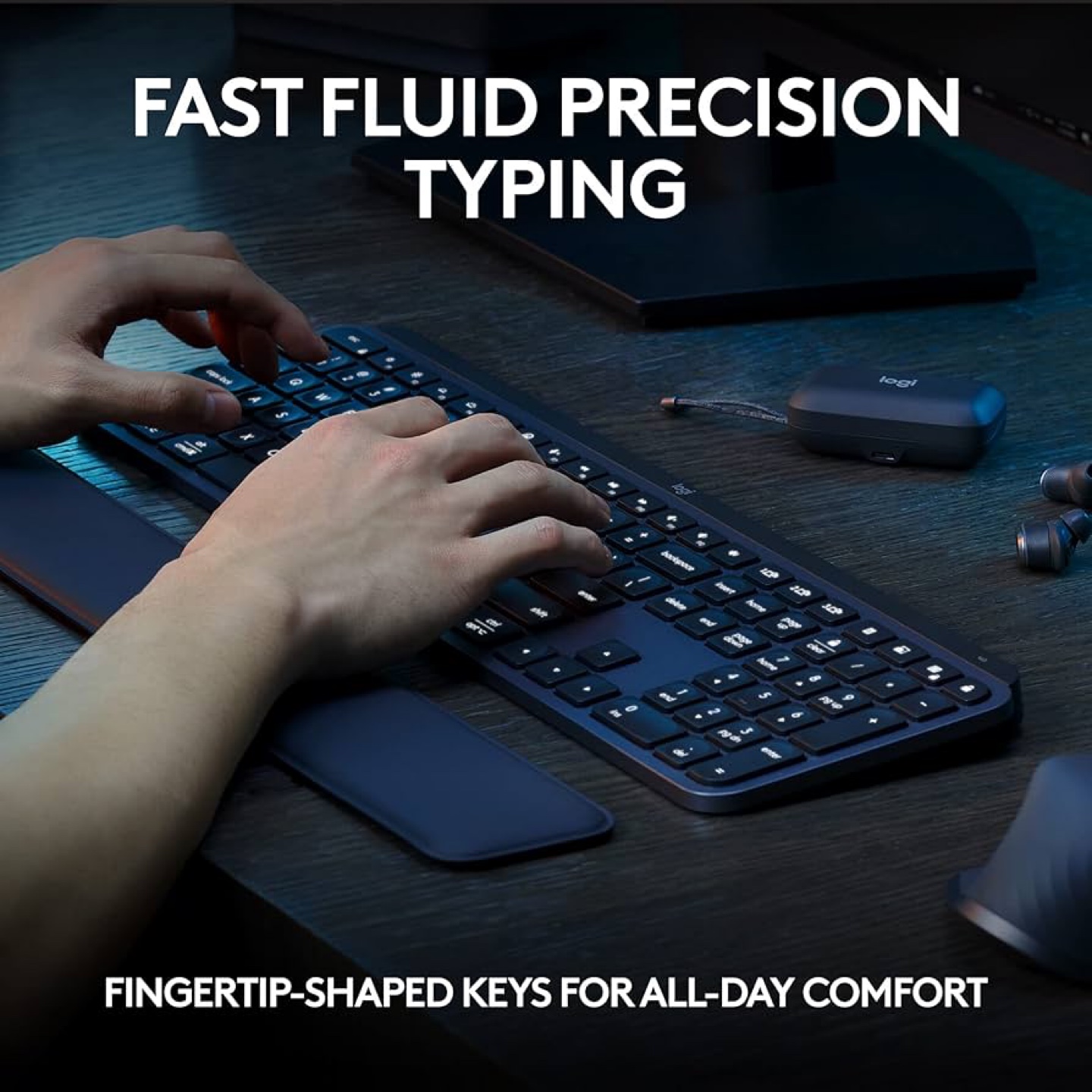 Logitech MX Keys Wireless Keyboard with Wrist Rest - photo 3