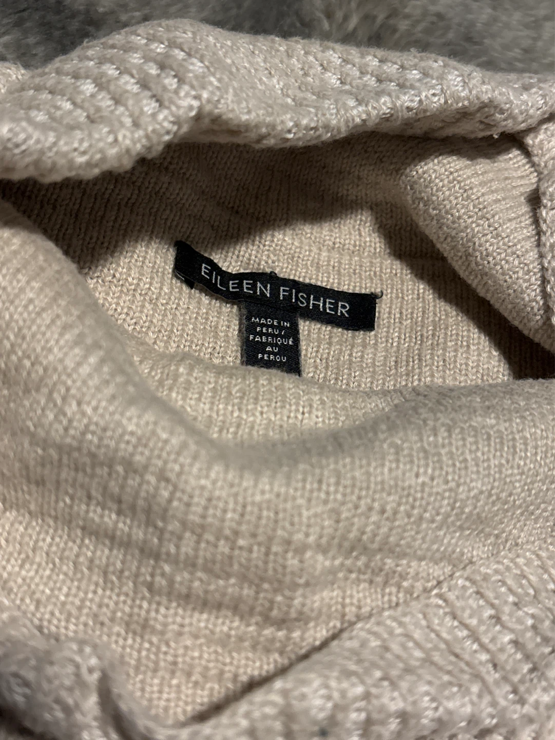 Eileen Fisher Beige Knit Turtleneck Sweater - photo 3