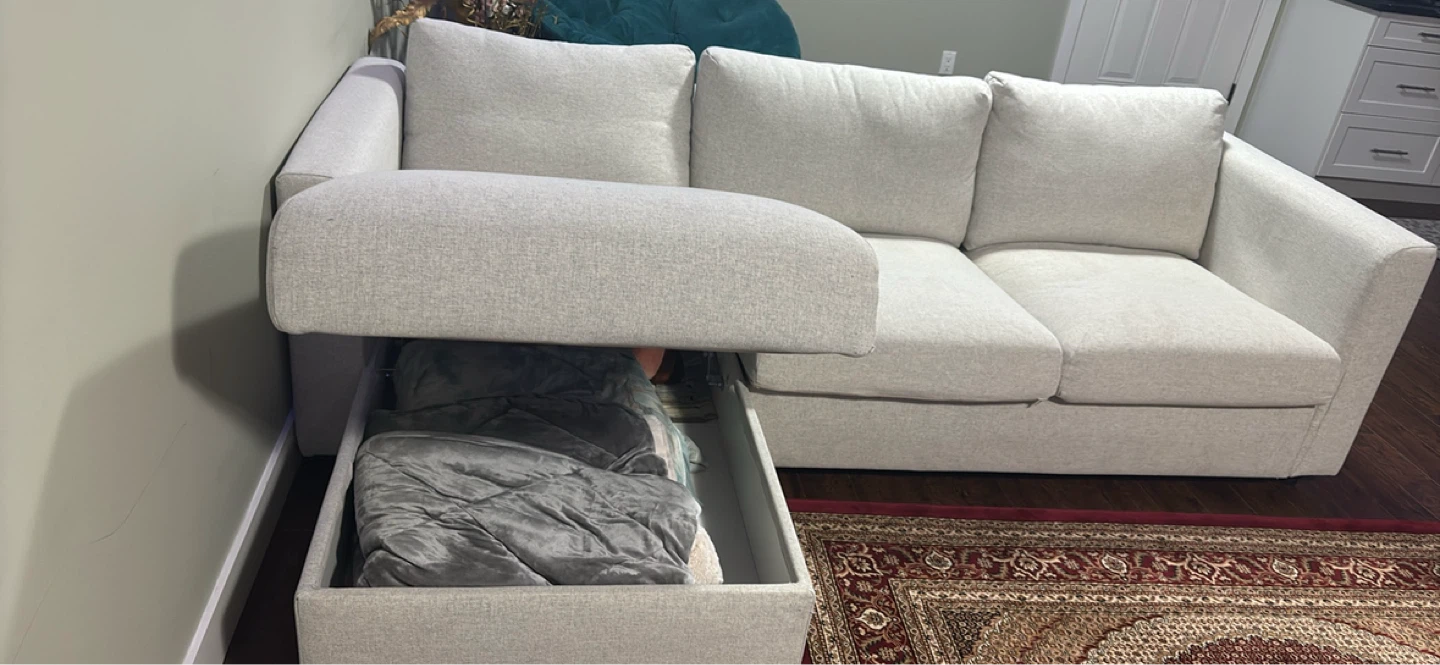 Ikea Finnala Light Grey Sectional Sofa with Storage - photo 3