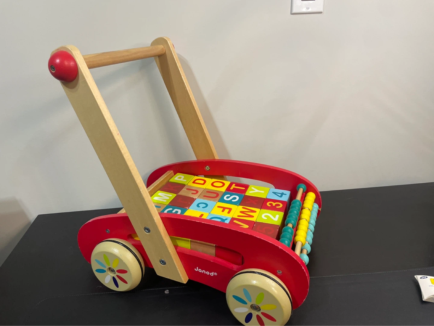 ✨High Quality👌 Janod Wooden Alphabet Walker Toy with Beads