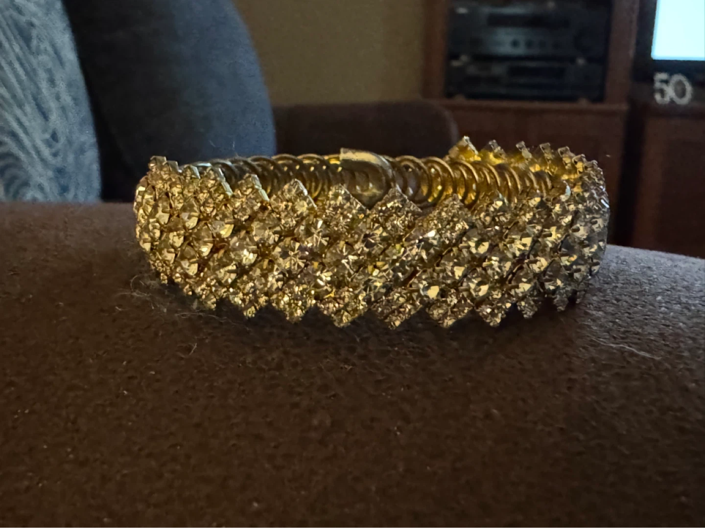 Gold-tone rhinestone bracelet