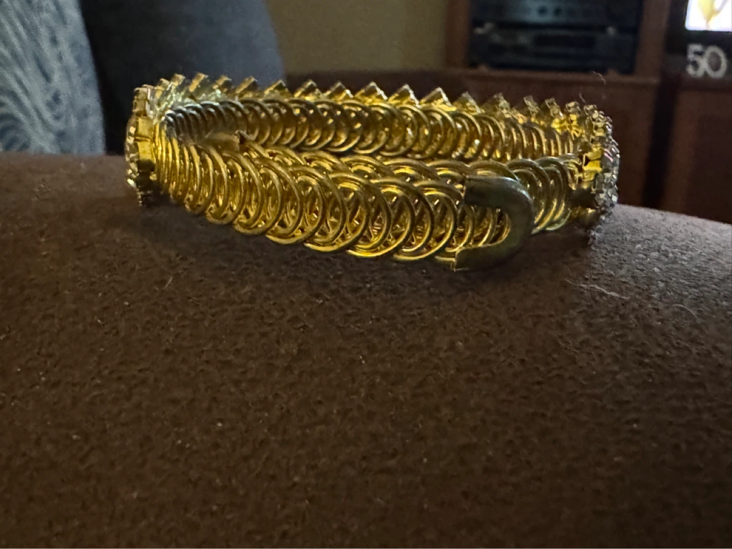 Gold-tone rhinestone bracelet - photo 2