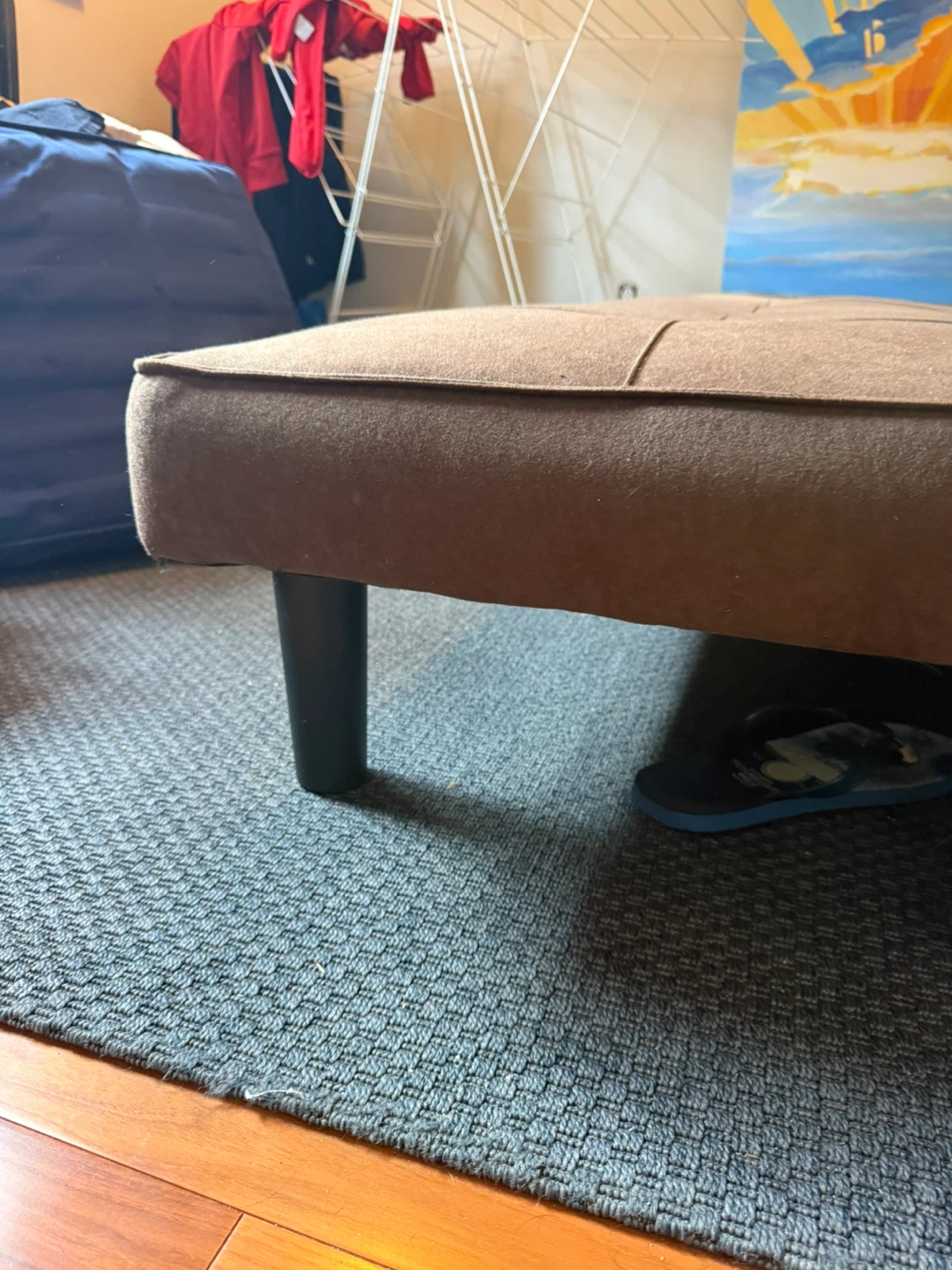 Brown Tufted Futon Sofa Bed - photo 4