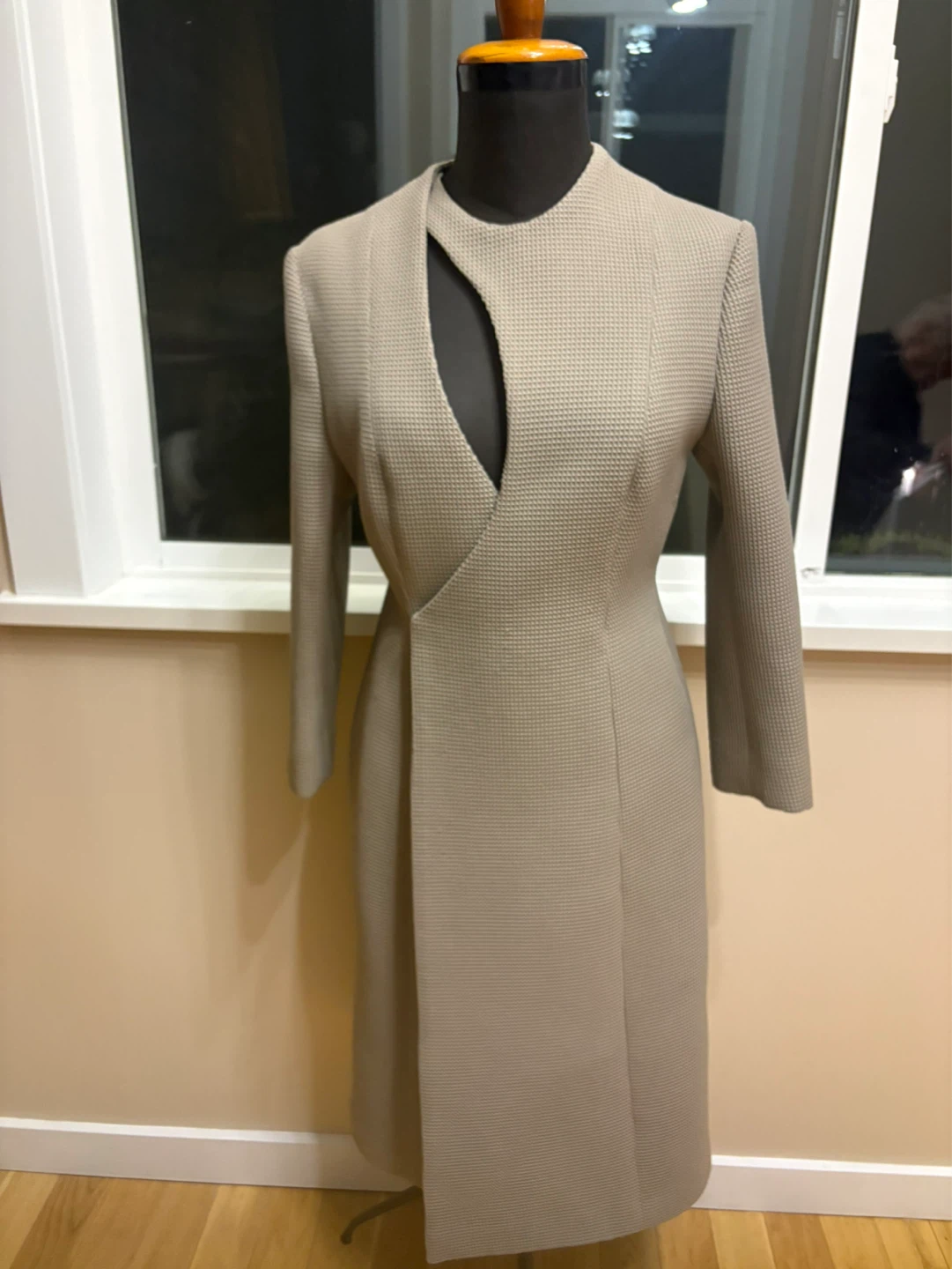 Women's Beige Textured Dress