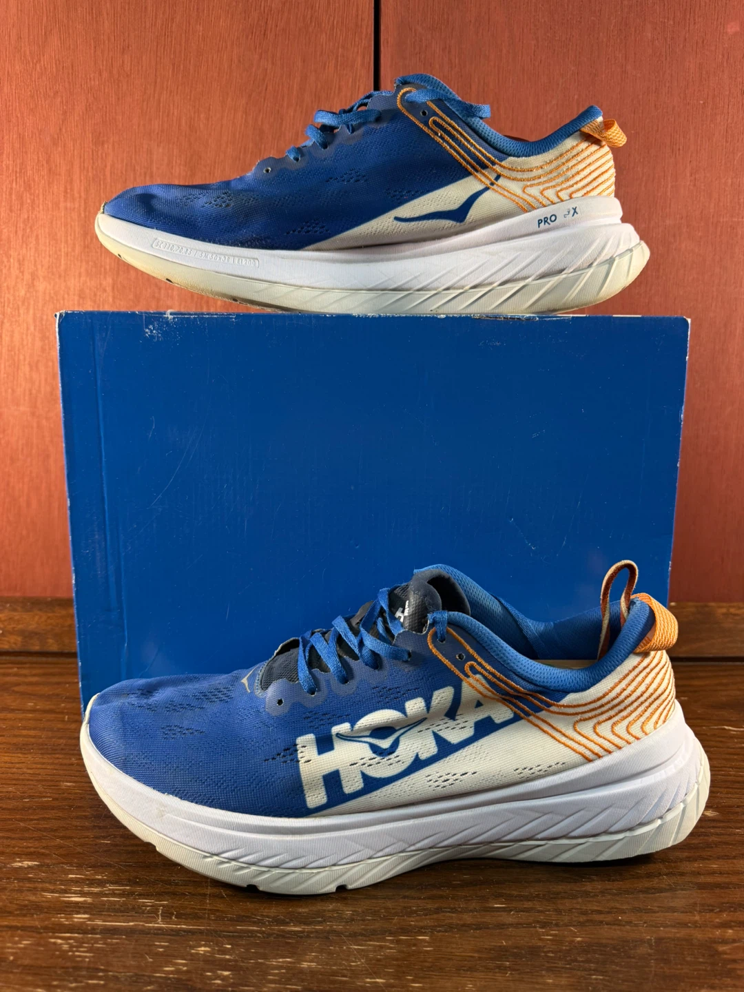 Hoka One Carbon X Blue/White Men’s Running Shoes Size US 10,5