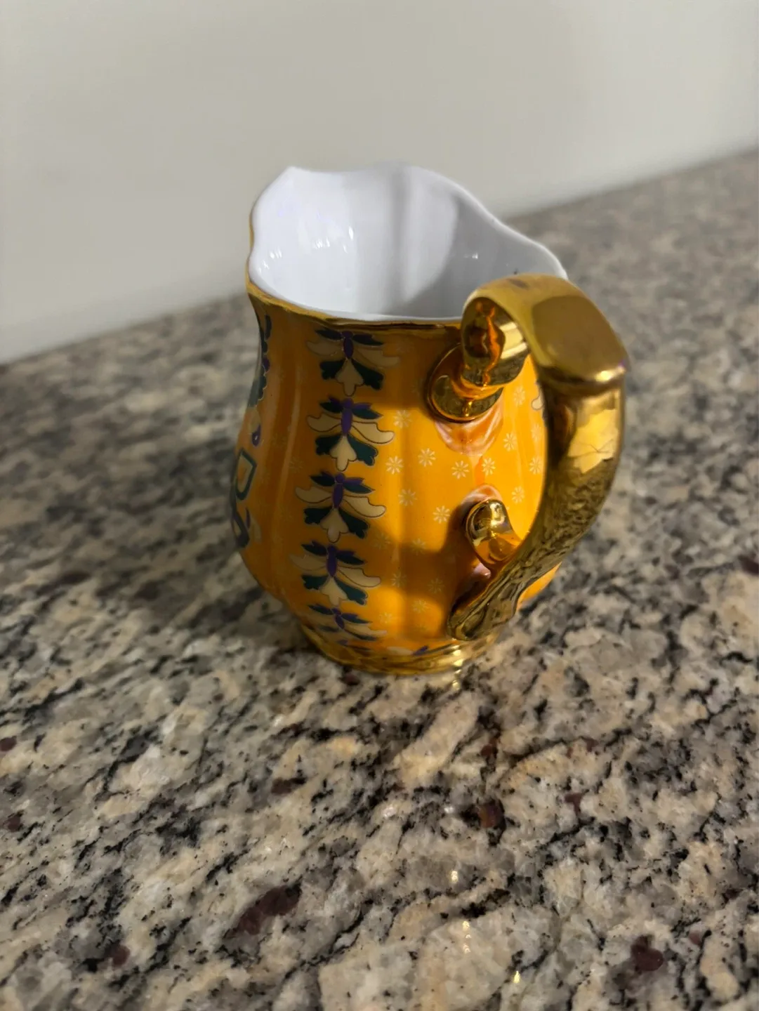 Japanese Orange Floral Creamer Pitcher