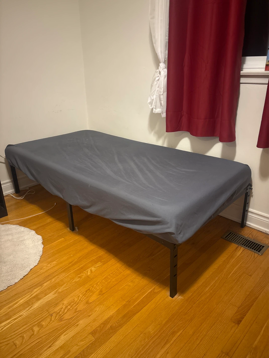 Black Bed Frame with Mattress