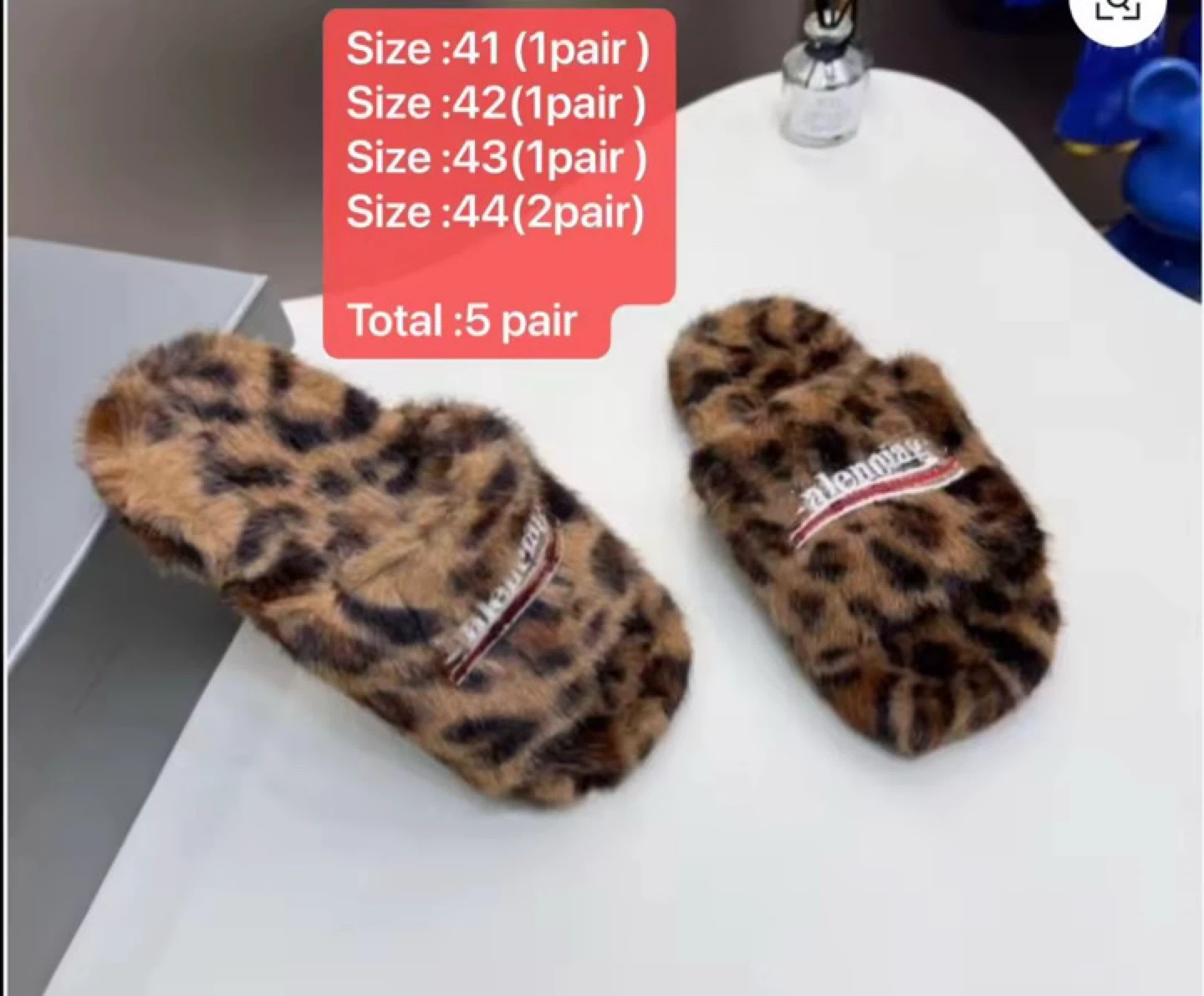 Leopard Print Fuzzy Slippers - Balenciaga Inspired