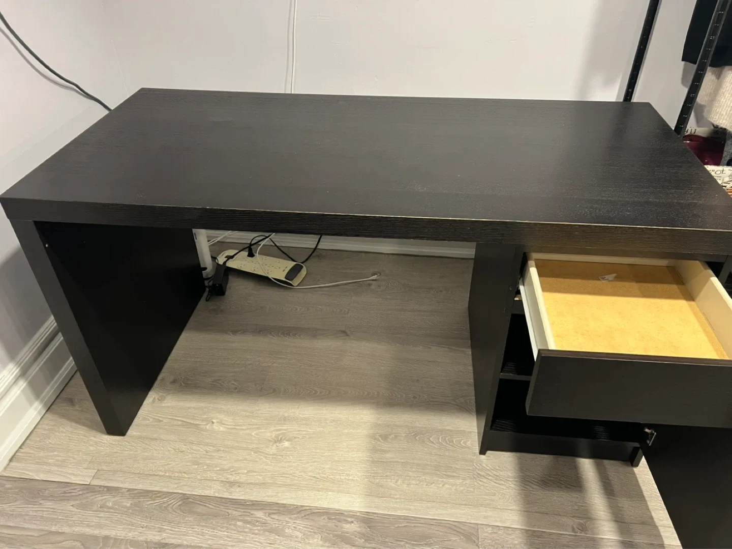 Dark Brown Desk with Drawers - photo 2