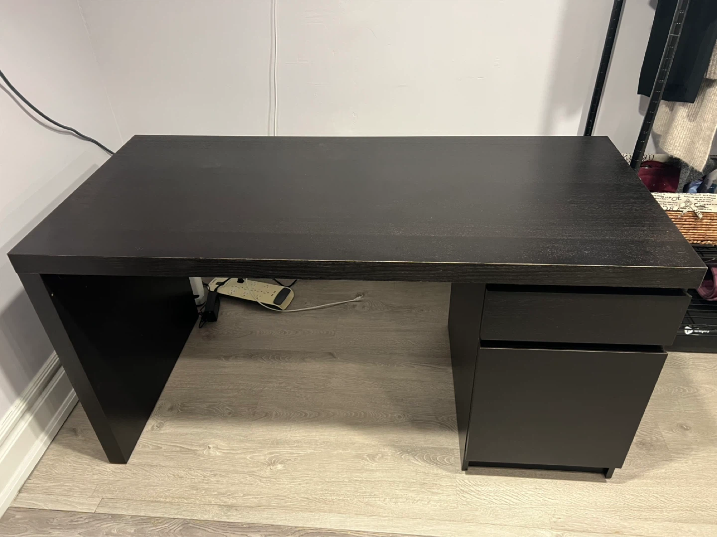 Dark Brown Desk with Drawers - photo 4