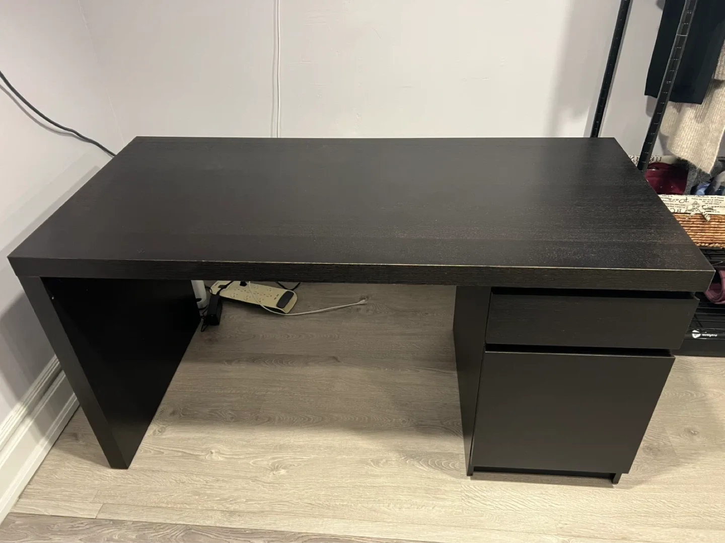 Dark Brown Desk with Drawers - photo 4