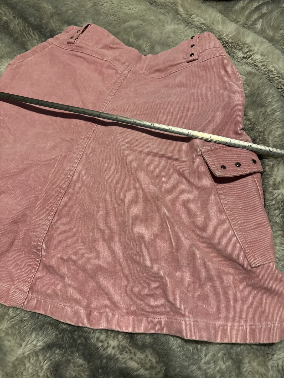 Y2K Roberta di Camerino Pink Corduroy Cargo Skirt - photo 5