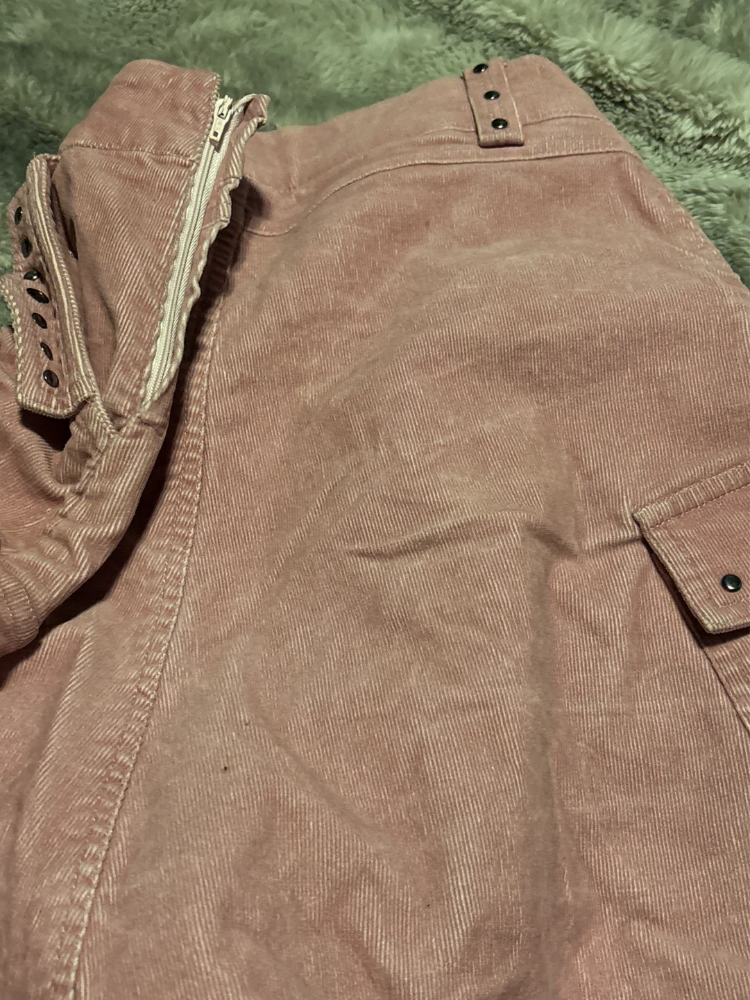Y2K Roberta di Camerino Pink Corduroy Cargo Skirt - photo 3