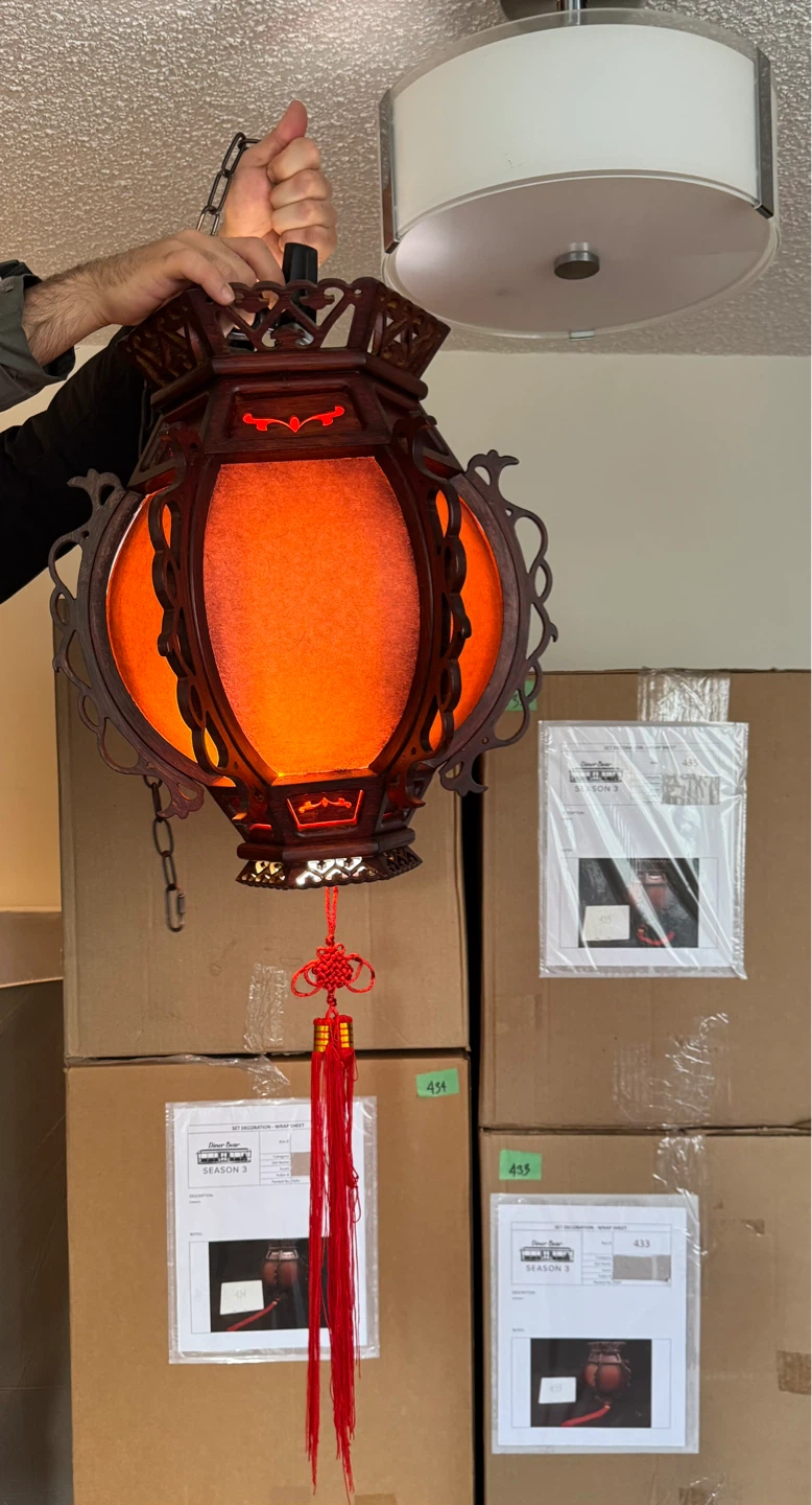 Decorative Wooden Lantern with Tassel