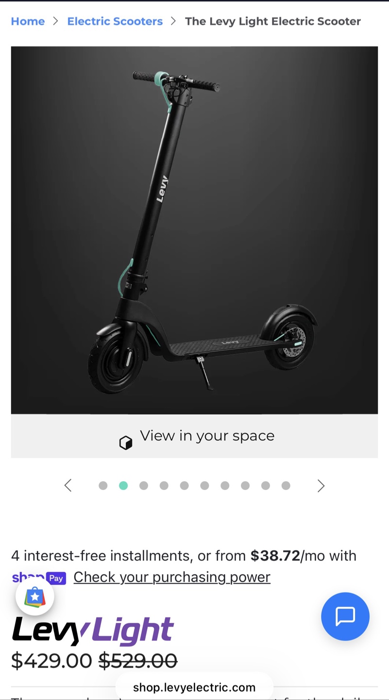 Levy Light Electric Scooter - photo 3