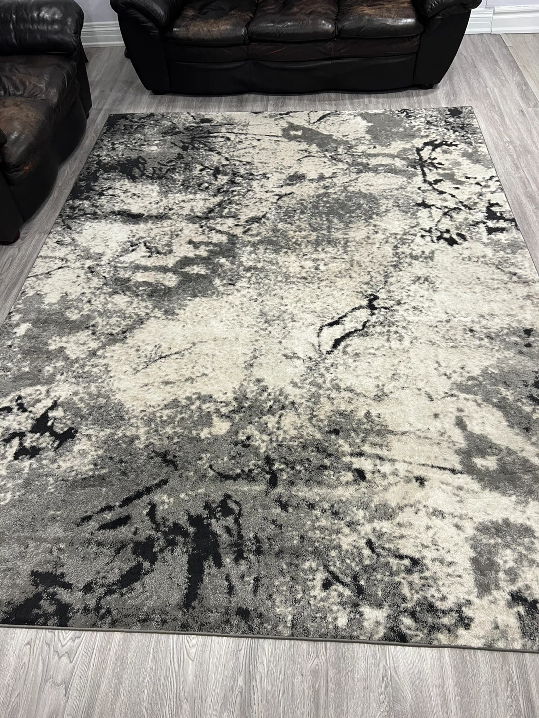 Abstract Area Rug - Grey/Cream/Black - photo 3