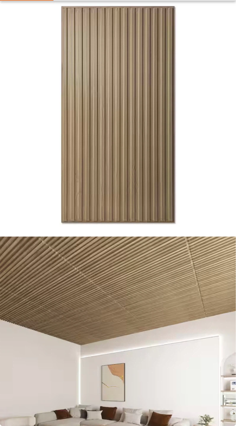 Wood Slats Wall Panel Vinyl PVC 24" x 48" Brown - photo 2