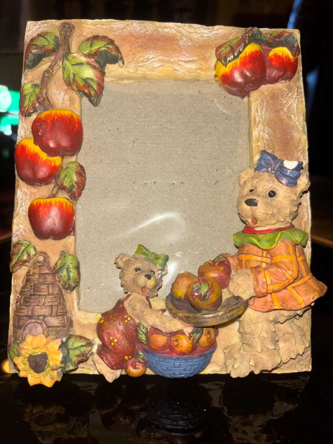 Teddy Bear and Apple Picture Frame