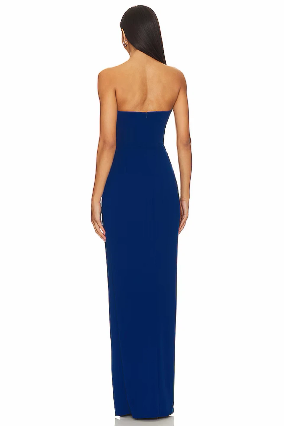 Strapless Ruched Slit Gown Royal Blue - photo 2