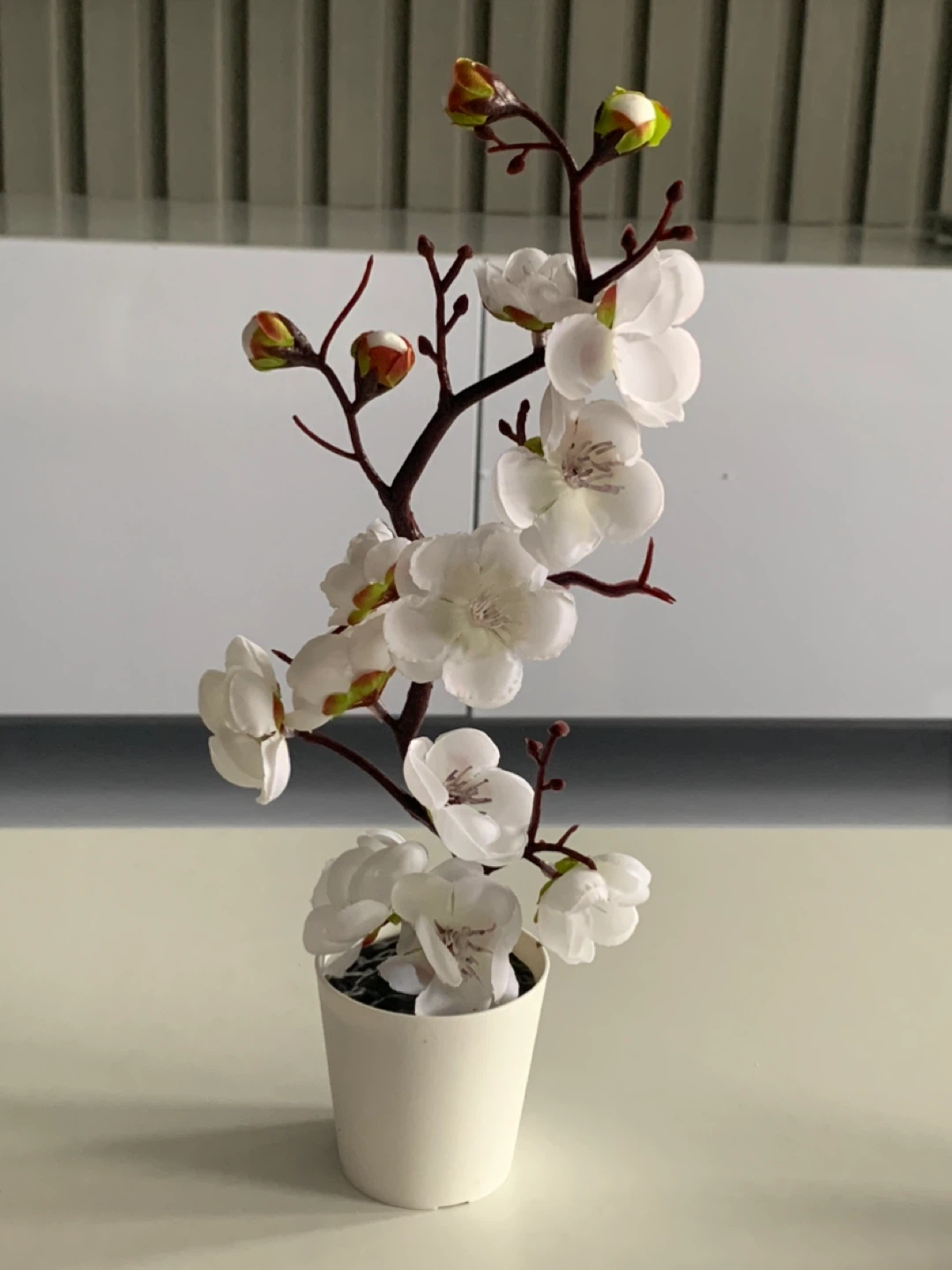 White Artificial Cherry Blossom Branch