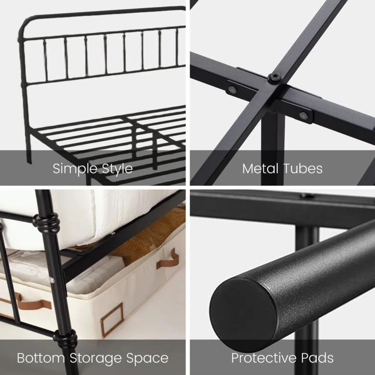 Black Metal Bed Frame - photo 4