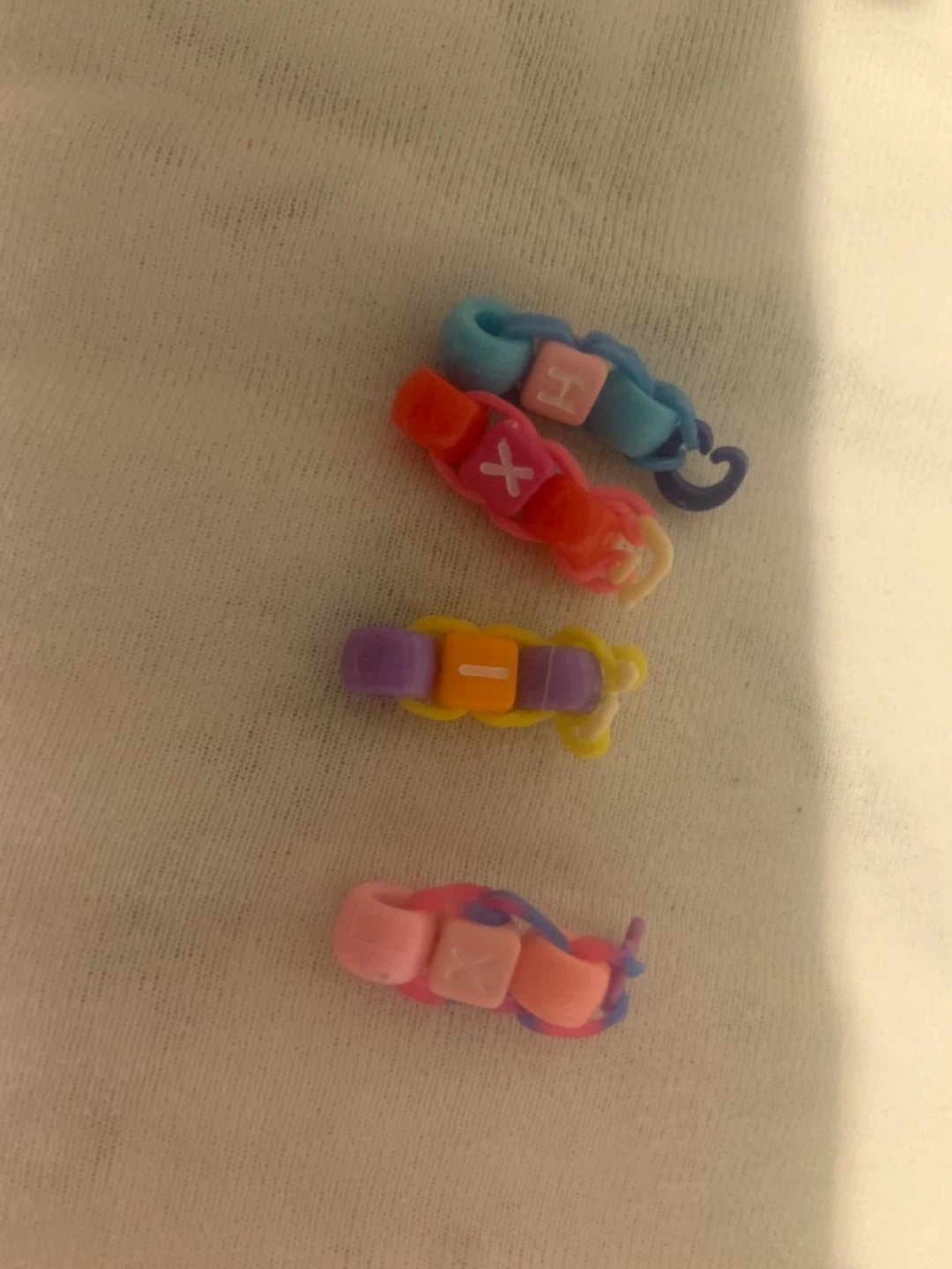 Set of 4 DIY Friendship keychains with initials
