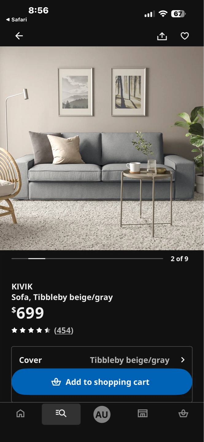 IKEA KIVIK Sofa in Tibbleby beige/gray - photo 2