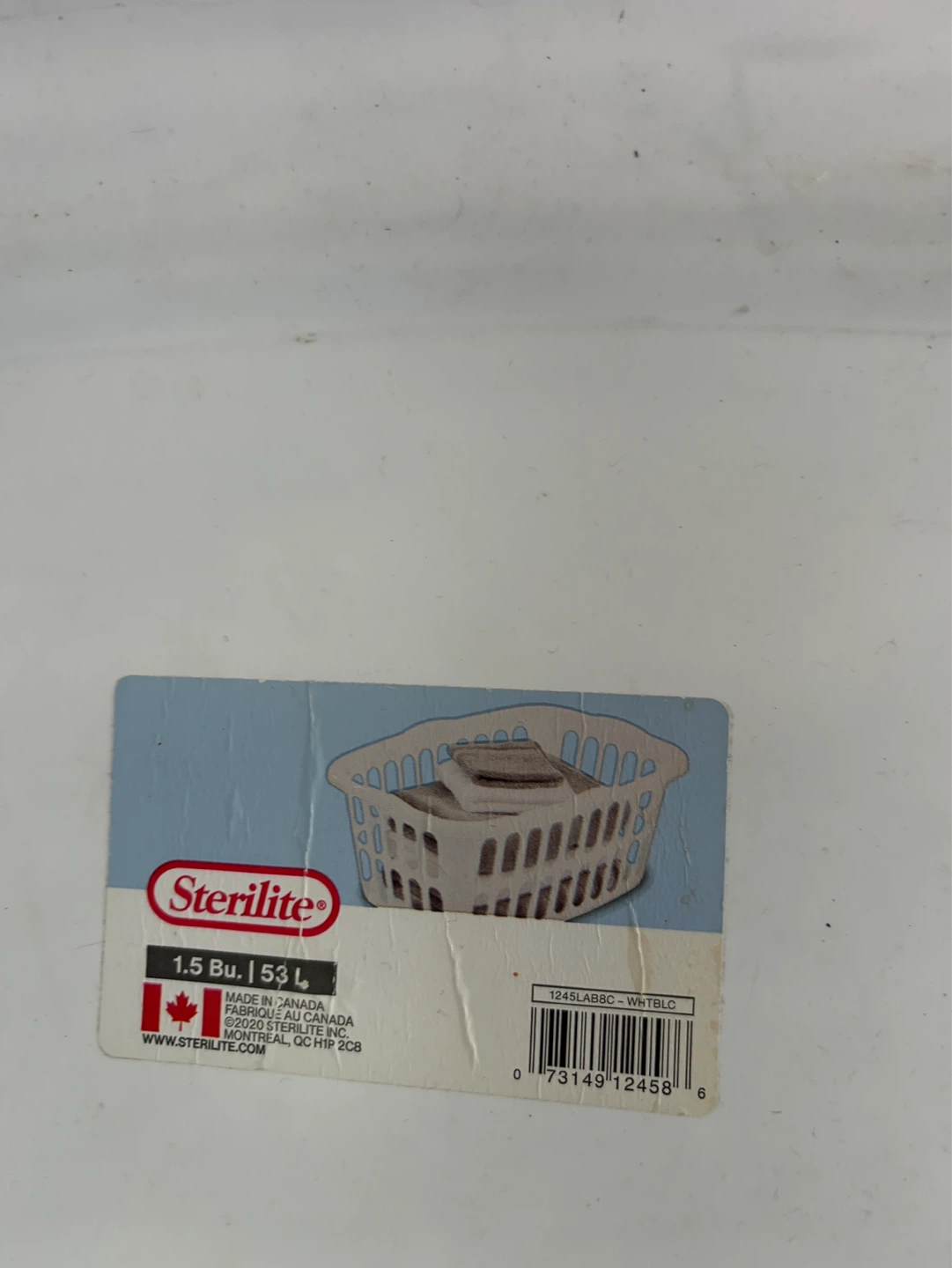 Sterilite Laundry Basket - White, 53 L - photo 3