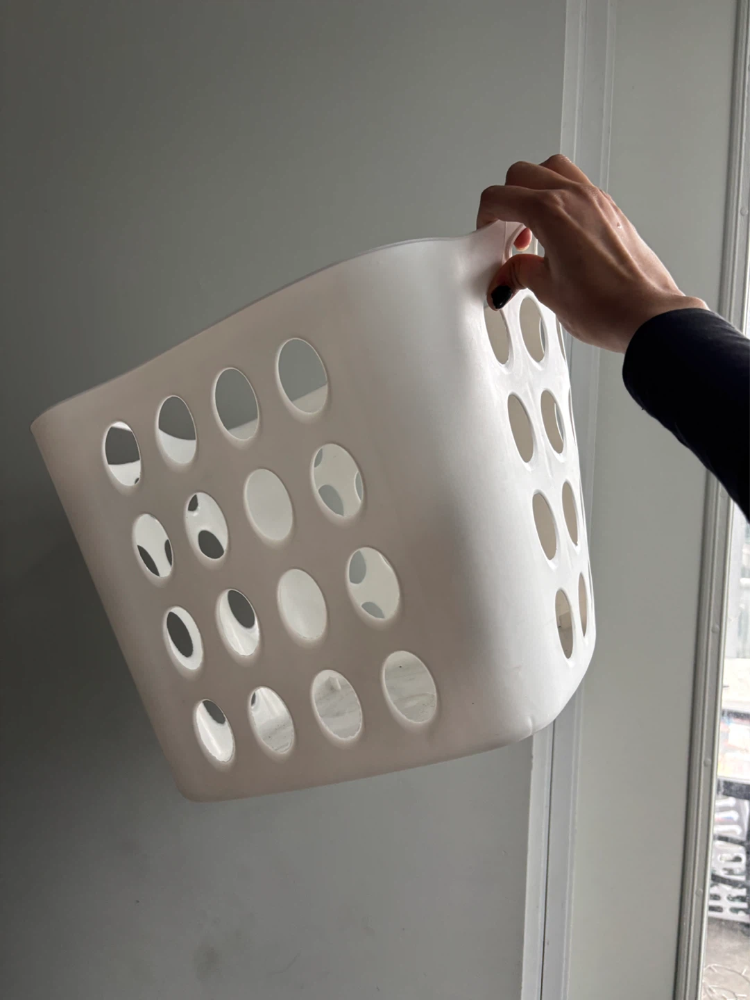 White Plastic Laundry Basket