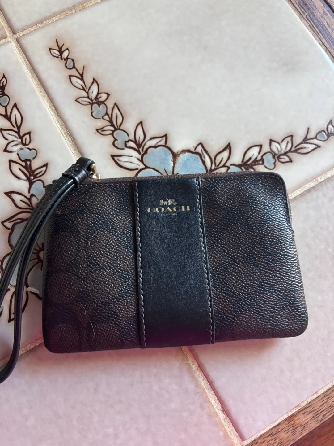 Coach Signature Wristlet Pouch