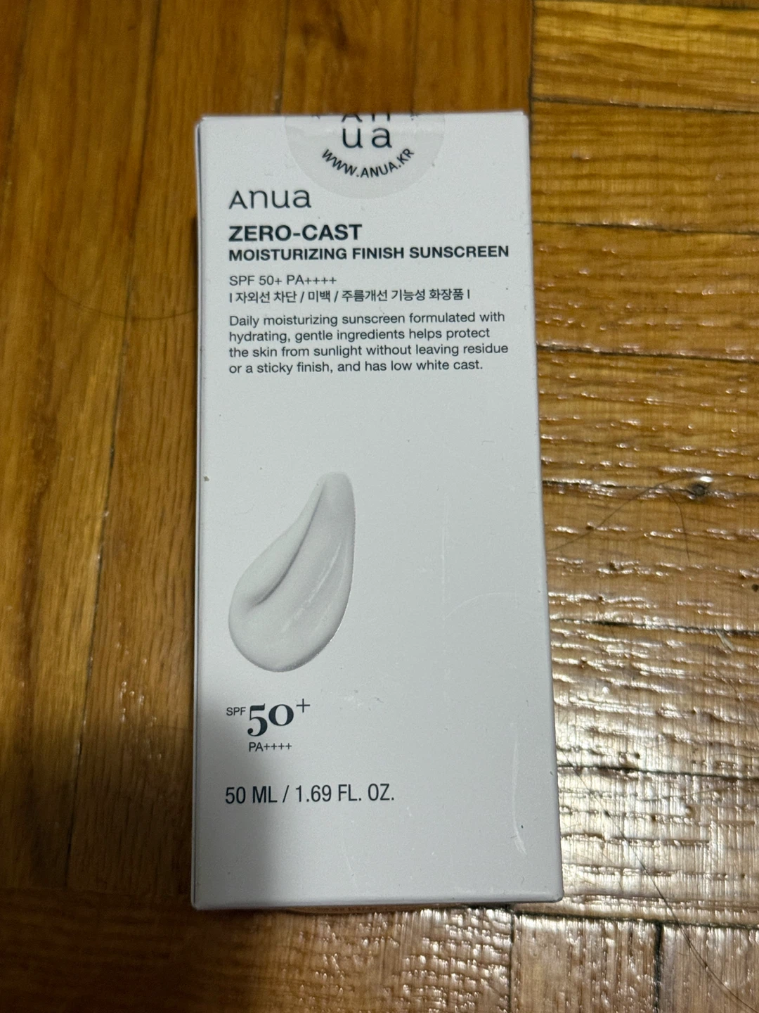ANUA Zero-Cast Moisturizing Finish Sunscreen SPF 50 50ml - photo 2