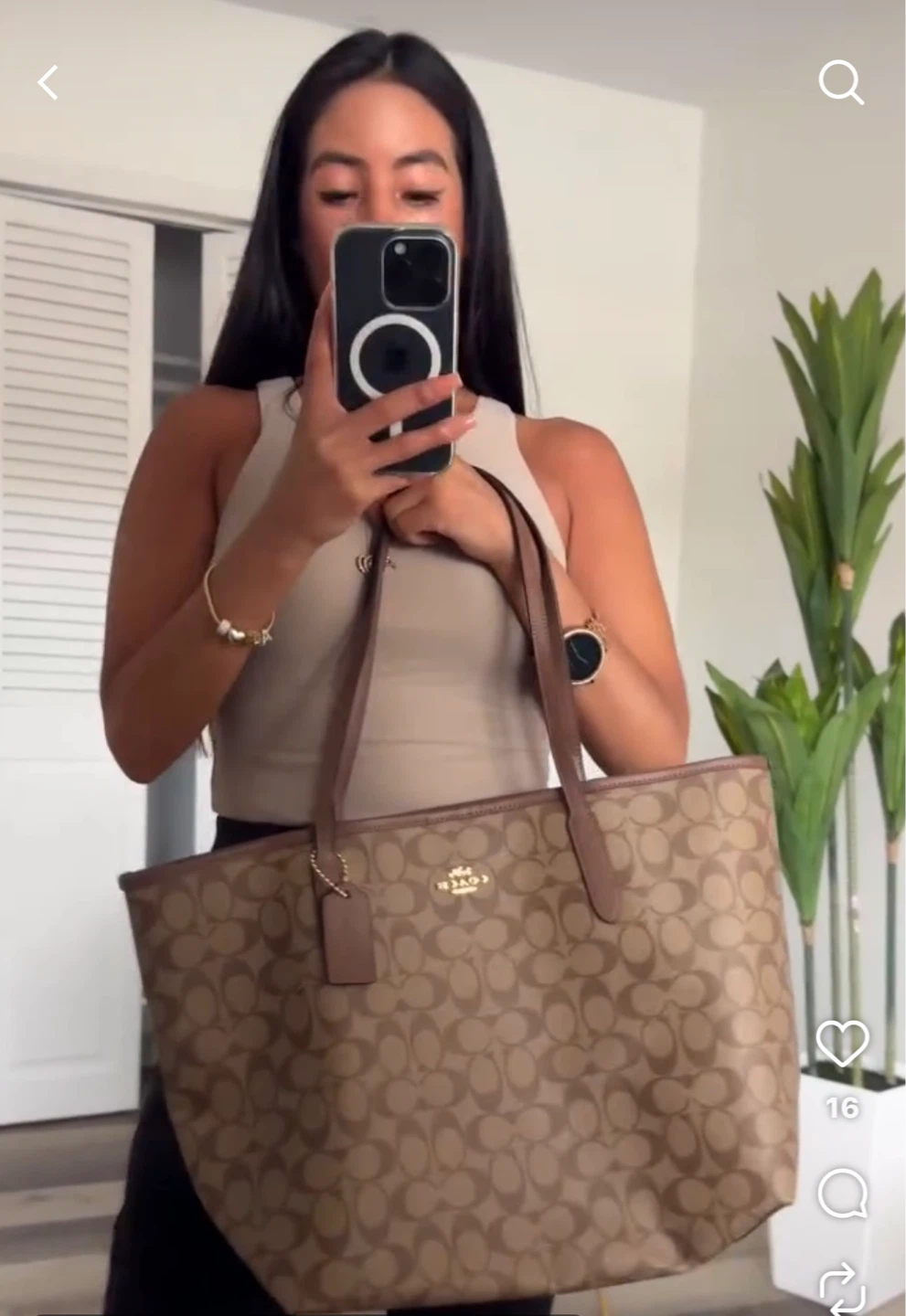 Coach City Tote Bag in Signature Canvas - Gold/Tan/Brown - photo 2