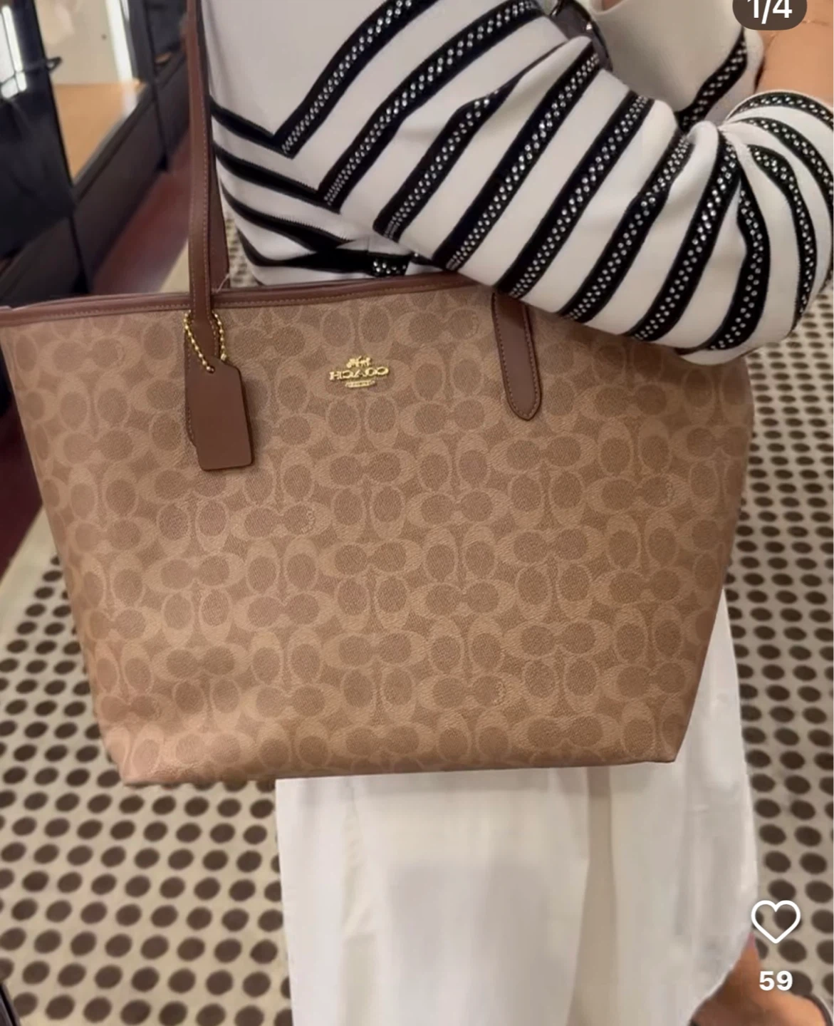Coach City Tote Bag in Signature Canvas - Gold/Tan/Brown